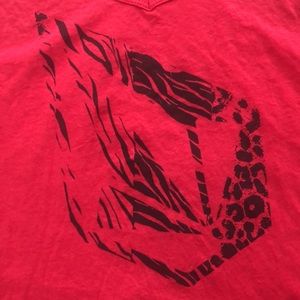 Volcom animal print racer back tank top